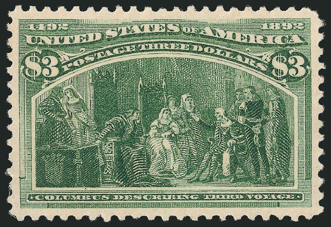 Cost of US Stamp Scott Catalog #243: US$3.00 1893 Columbian Exposition. Robert Siegel Auction Galleries, Nov 2013, Sale 1061, Lot 3719