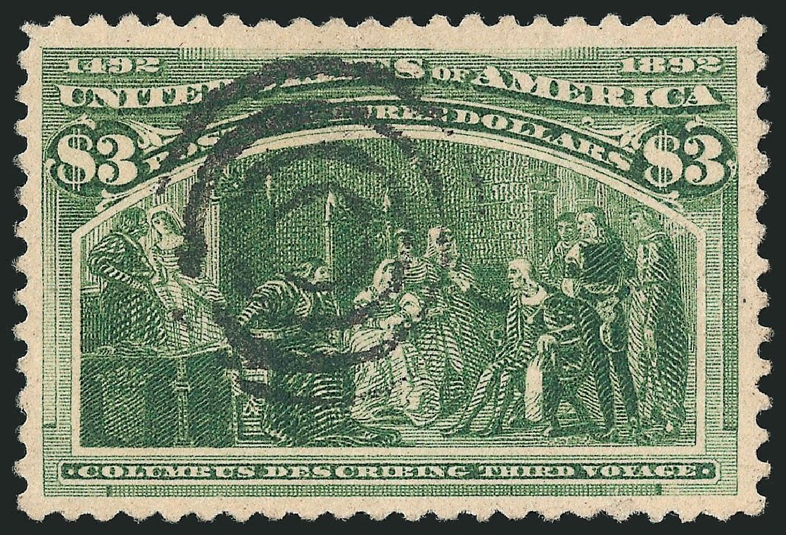 Value of US Stamp Scott Cat. #243 - US$3.00 1893 Columbian Exposition. Robert Siegel Auction Galleries, Jul 2014, Sale 1077, Lot 179