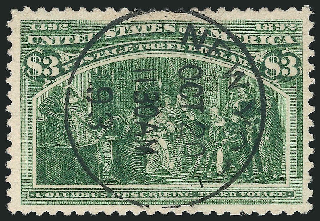Prices of US Stamp Scott Cat. # 243: US$3.00 1893 Columbian Exposition. Robert Siegel Auction Galleries, Feb 2015, Sale 1092, Lot 1189
