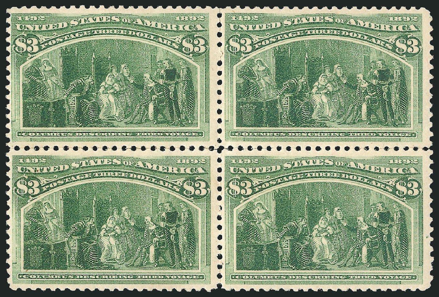Costs of US Stamp Scott Catalog #243: US$3.00 1893 Columbian Exposition. Robert Siegel Auction Galleries, Apr 2015, Sale 1096, Lot 429