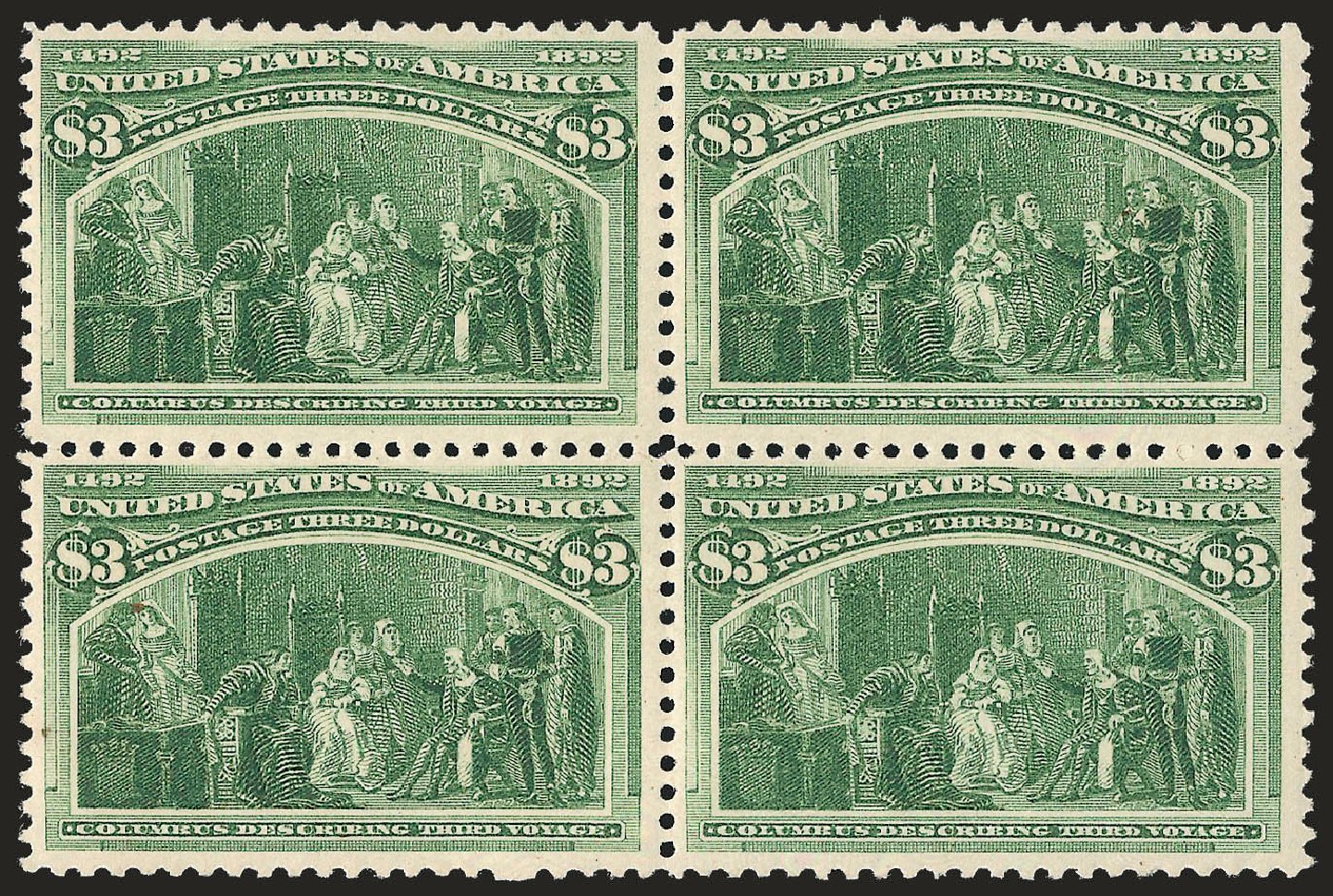 Values of US Stamps Scott # 243 - 1893 US$3.00 Columbian Exposition. Robert Siegel Auction Galleries, Jun 2009, Sale 973, Lot 159