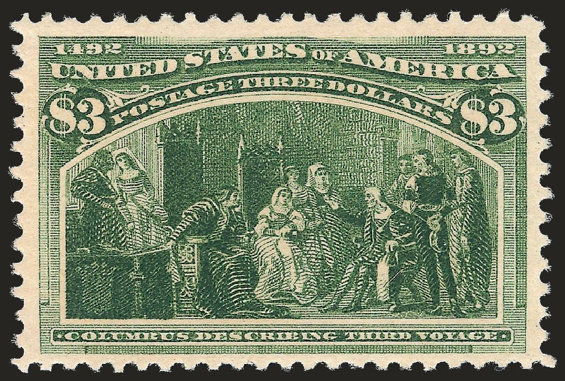 Value of US Stamps Scott Catalogue 243: US$3.00 1893 Columbian Exposition. Robert Siegel Auction Galleries, Sep 2009, Sale 976, Lot 1709