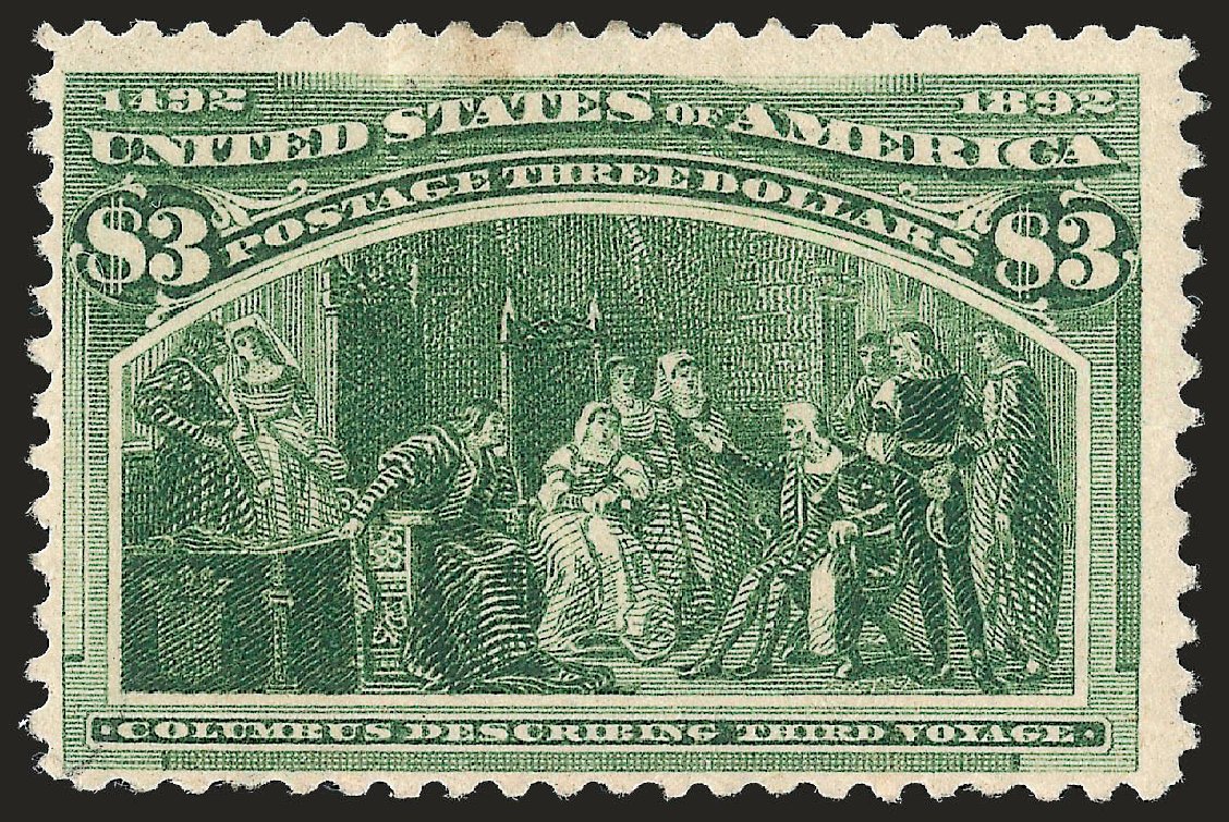 US Stamp Value Scott Cat. # 243 - 1893 US$3.00 Columbian Exposition. Robert Siegel Auction Galleries, Apr 2010, Sale 984, Lot 599