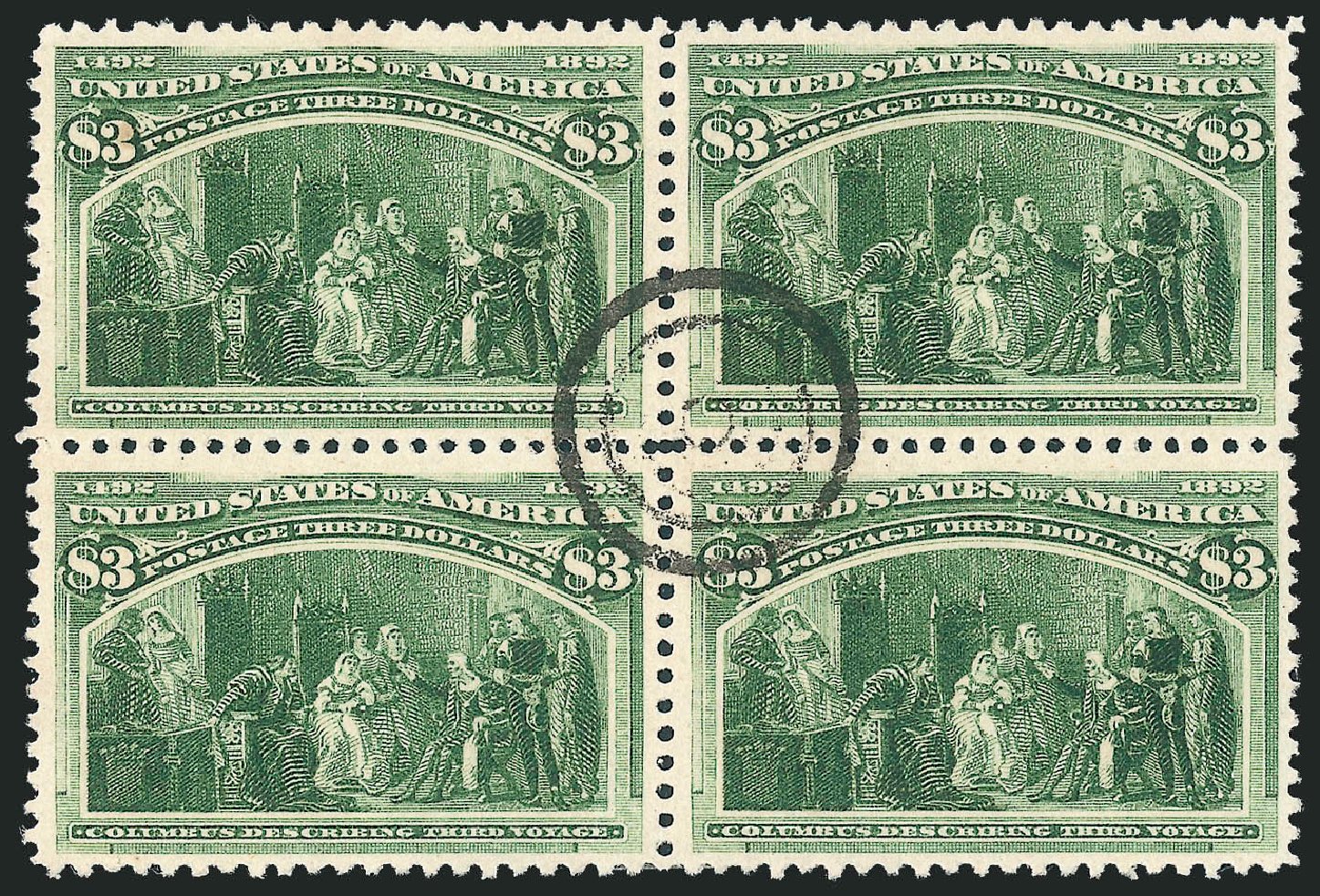US Stamp Value Scott Cat. #243 - 1893 US$3.00 Columbian Exposition. Robert Siegel Auction Galleries, Oct 2010, Sale 997, Lot 5719