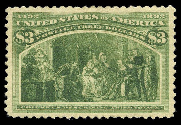 Cost of US Stamps Scott Cat. # 243: 1893 US$3.00 Columbian Exposition. Matthew Bennett International, Sep 2010, Sale 333, Lot 3660