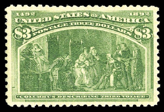US Stamp Price Scott 243: 1893 US$3.00 Columbian Exposition. Matthew Bennett International, Sep 2012, Sale 346, Lot 750