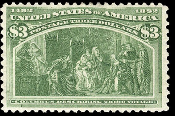 US Stamp Value Scott # 243 - US$3.00 1893 Columbian Exposition. Cherrystone Auctions, Mar 2009, Sale 200903, Lot 170
