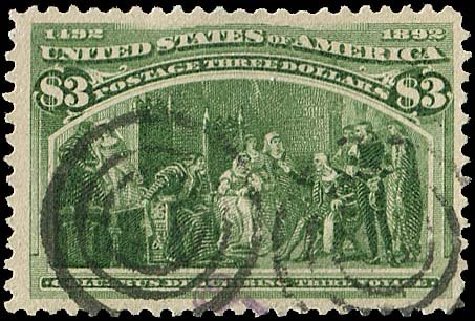 Value of US Stamp Scott 243 - 1893 US$3.00 Columbian Exposition. Regency-Superior, Nov 2014, Sale 108, Lot 480