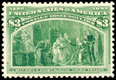 US Stamps Values Scott Catalog #243 - US$3.00 1893 Columbian Exposition. Schuyler J. Rumsey Philatelic Auctions, Apr 2015, Sale 60, Lot 2240