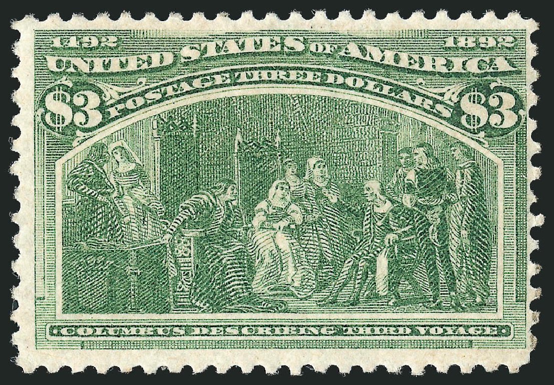 Value of US Stamp Scott Catalogue 243 - US$3.00 1893 Columbian Exposition. Robert Siegel Auction Galleries, Oct 2011, Sale 1014, Lot 1550