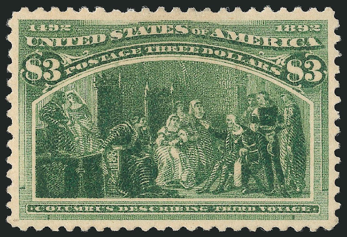 Value of US Stamps Scott Catalog 243 - US$3.00 1893 Columbian Exposition. Robert Siegel Auction Galleries, Mar 2012, Sale 1019, Lot 570