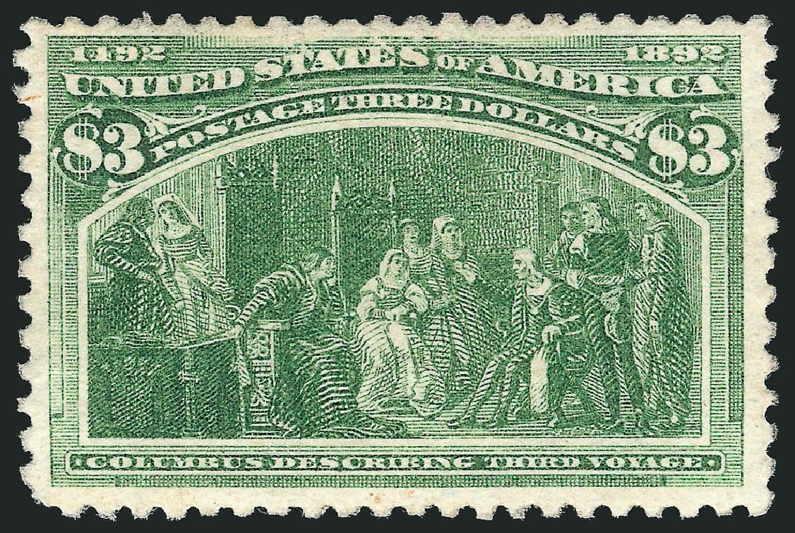 Values of US Stamp Scott Catalog # 243 - 1893 US$3.00 Columbian Exposition. Robert Siegel Auction Galleries, Dec 2012, Sale 1037, Lot 1850