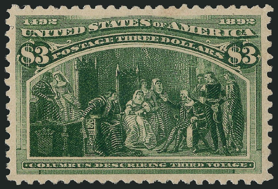 Costs of US Stamps Scott Catalog #243: 1893 US$3.00 Columbian Exposition. Robert Siegel Auction Galleries, Nov 2013, Sale 1057, Lot 830