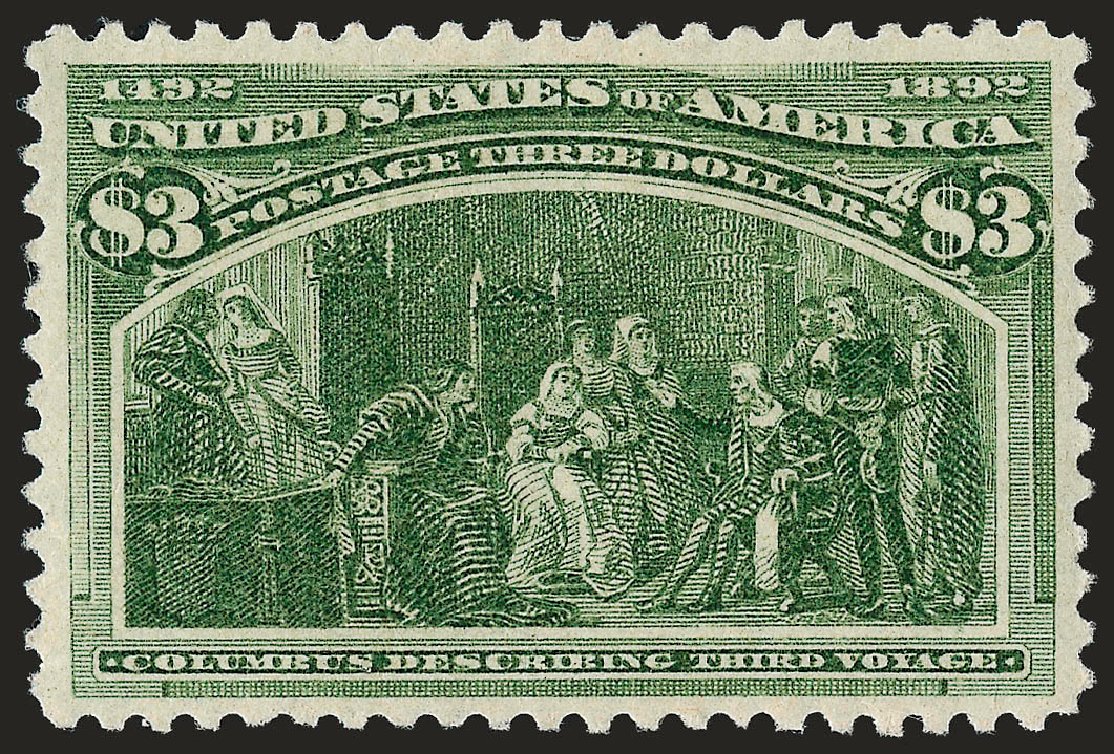 Values of US Stamp Scott Cat. 243: 1893 US$3.00 Columbian Exposition. Robert Siegel Auction Galleries, Oct 2008, Sale 963, Lot 870