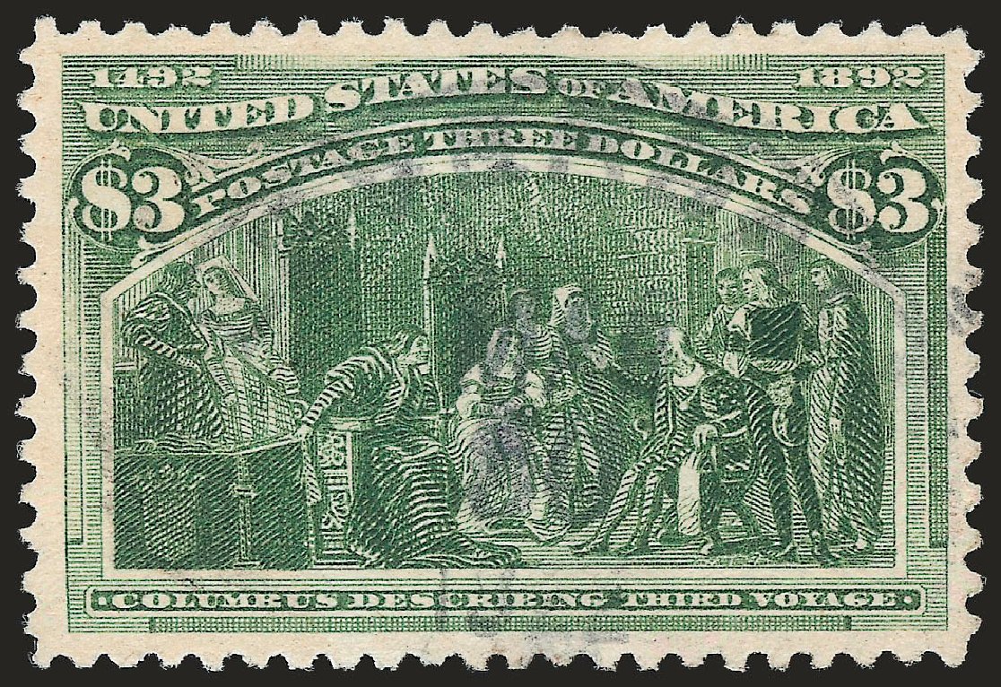 US Stamps Price Scott Catalogue 243 - US$3.00 1893 Columbian Exposition. Robert Siegel Auction Galleries, Dec 2008, Sale 967, Lot 4410