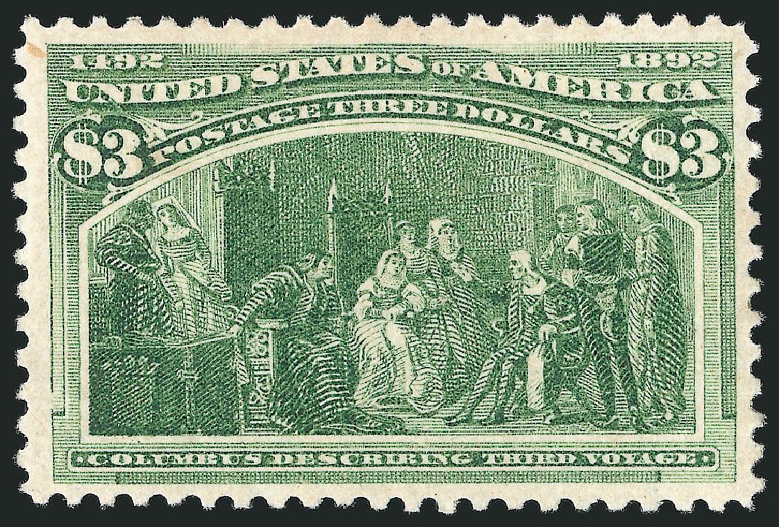 Cost of US Stamps Scott Catalog # 243 - US$3.00 1893 Columbian Exposition. Robert Siegel Auction Galleries, Sep 2009, Sale 976, Lot 1710