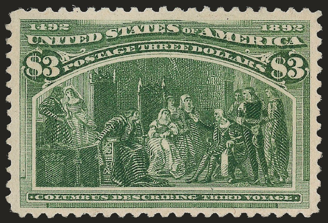 US Stamp Prices Scott Catalog #243: US$3.00 1893 Columbian Exposition. Robert Siegel Auction Galleries, Apr 2010, Sale 984, Lot 600