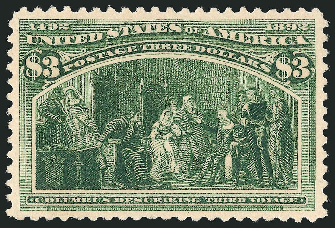 US Stamps Price Scott #243 - US$3.00 1893 Columbian Exposition. Robert Siegel Auction Galleries, Oct 2010, Sale 997, Lot 5710