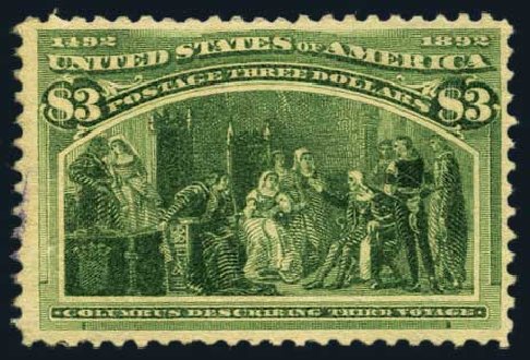 US Stamps Value Scott # 243: 1893 US$3.00 Columbian Exposition. Harmer-Schau Auction Galleries, May 2015, Sale 105, Lot 141