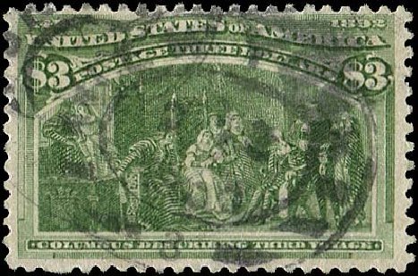 US Stamp Values Scott # 243 - 1893 US$3.00 Columbian Exposition. Regency-Superior, Nov 2014, Sale 108, Lot 481