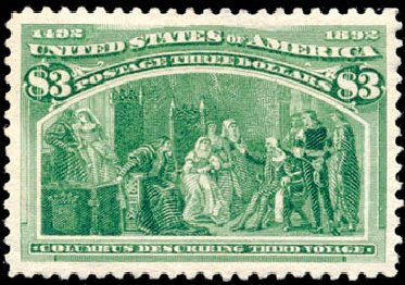 Cost of US Stamp Scott Catalog #243 - 1893 US$3.00 Columbian Exposition. Schuyler J. Rumsey Philatelic Auctions, Apr 2015, Sale 60, Lot 2241