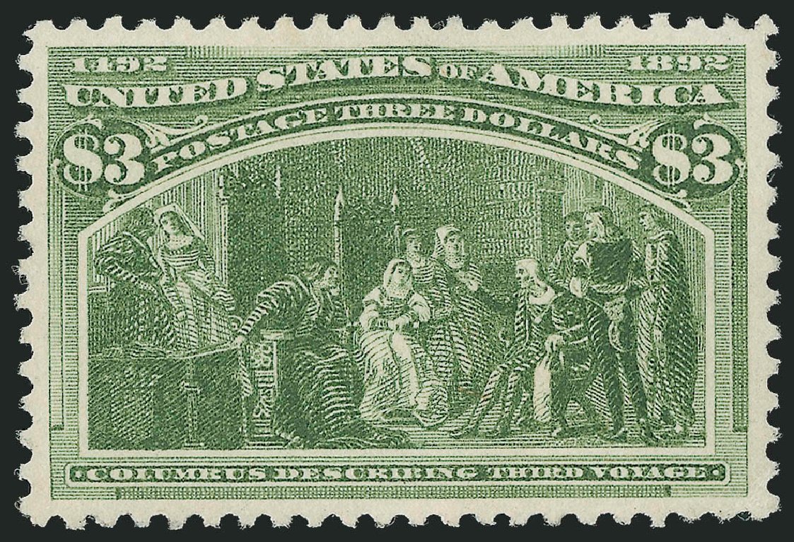 US Stamps Price Scott 243: 1893 US$3.00 Columbian Exposition. Robert Siegel Auction Galleries, Jun 2011, Sale 1011, Lot 601