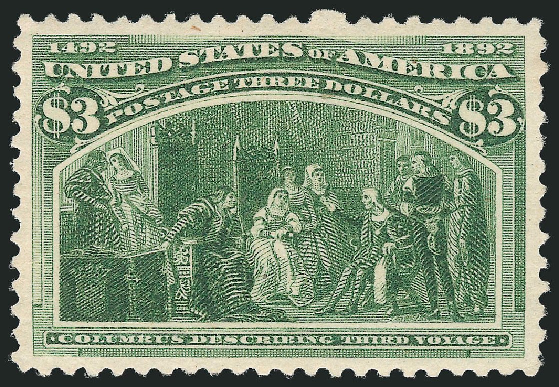 US Stamp Values Scott Catalog 243 - 1893 US$3.00 Columbian Exposition. Robert Siegel Auction Galleries, Jun 2012, Sale 1026, Lot 1321