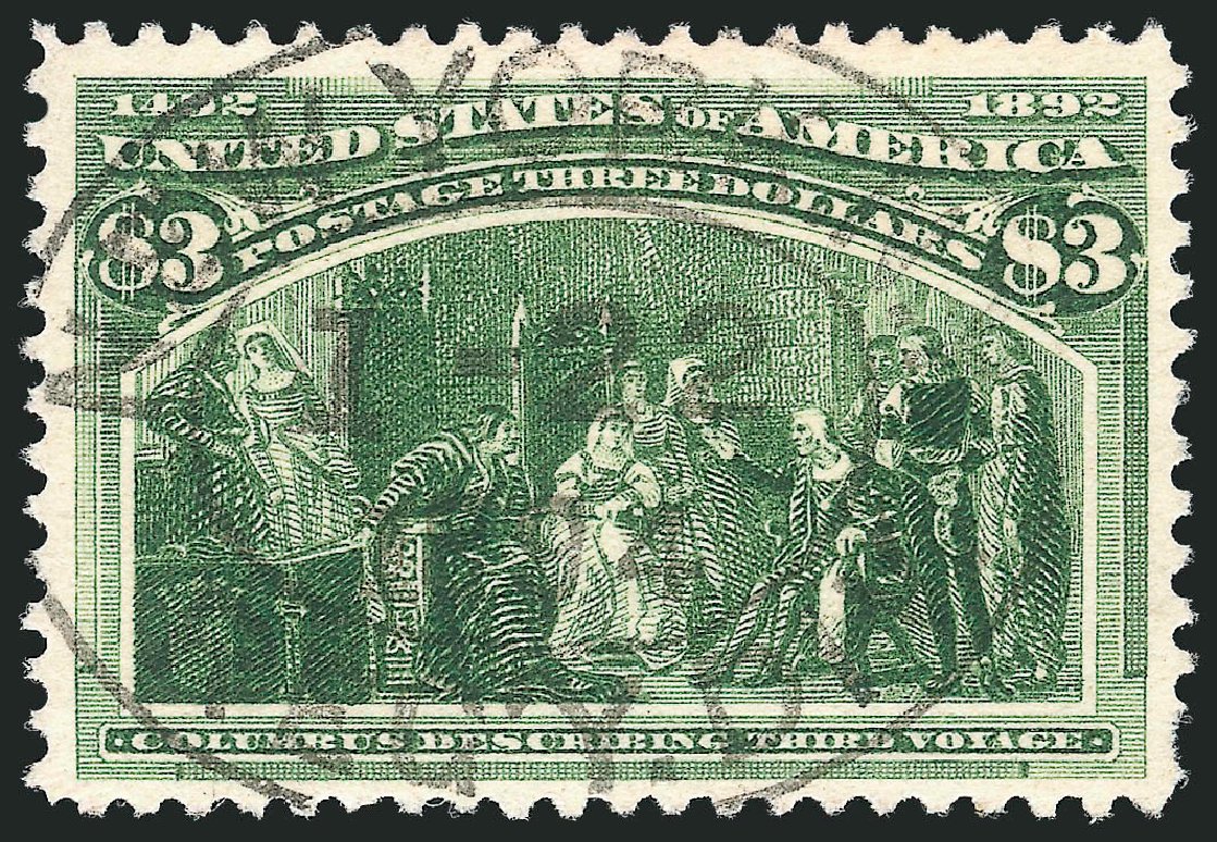 Prices of US Stamp Scott Catalogue #243 - US$3.00 1893 Columbian Exposition. Robert Siegel Auction Galleries, Dec 2012, Sale 1037, Lot 1851