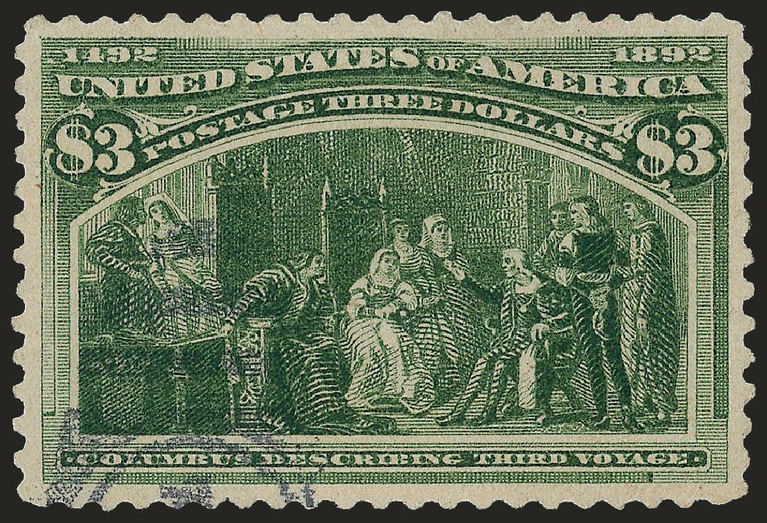 US Stamp Prices Scott Cat. #243 - US$3.00 1893 Columbian Exposition. Robert Siegel Auction Galleries, Dec 2008, Sale 967, Lot 4411
