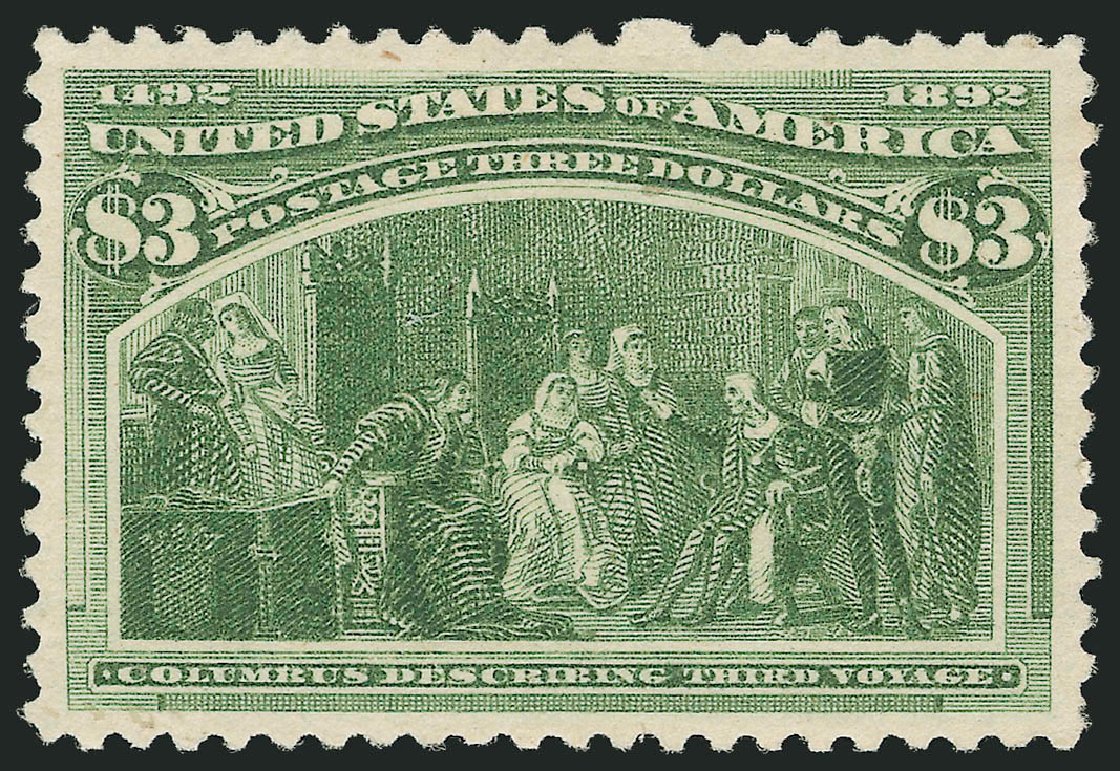 Value of US Stamp Scott Cat. #243: 1893 US$3.00 Columbian Exposition. Robert Siegel Auction Galleries, Jun 2009, Sale 975, Lot 1541
