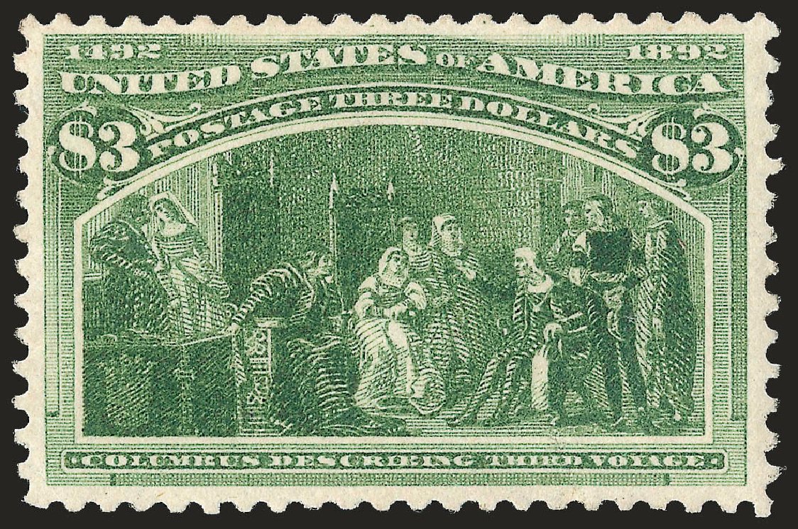 Cost of US Stamps Scott Catalog # 243 - 1893 US$3.00 Columbian Exposition. Robert Siegel Auction Galleries, Jun 2010, Sale 992, Lot 2331