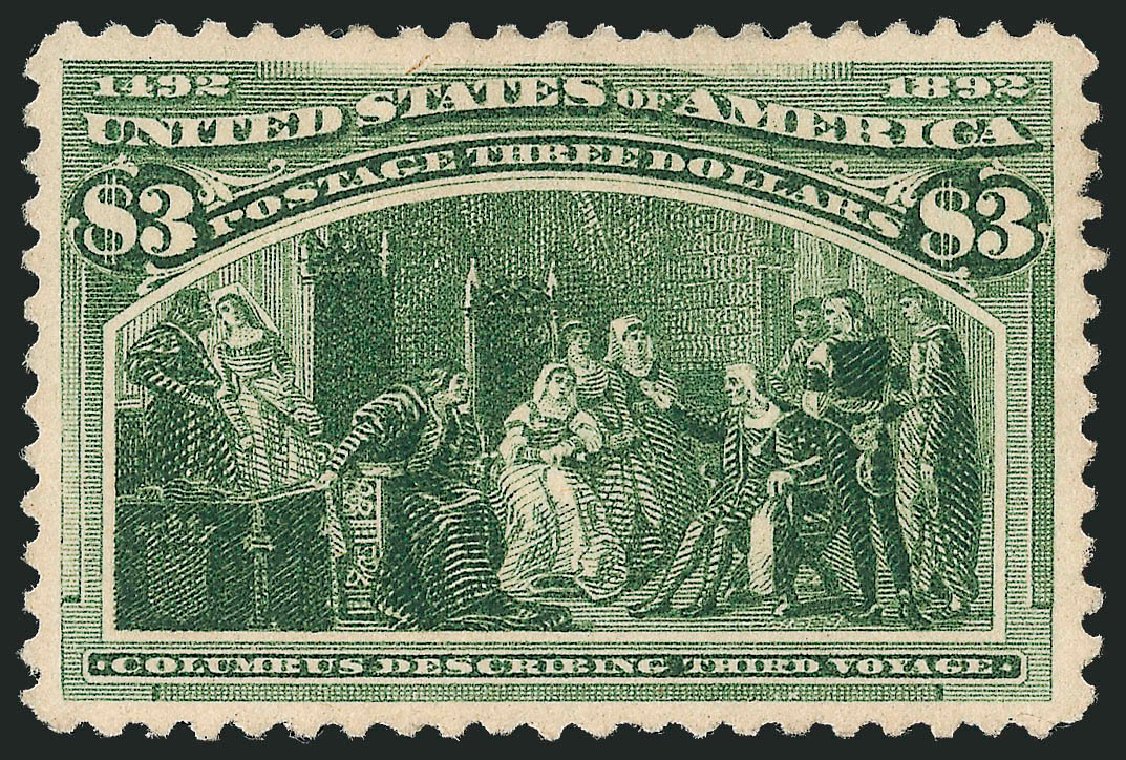 Price of US Stamp Scott Catalogue # 243 - US$3.00 1893 Columbian Exposition. Robert Siegel Auction Galleries, Oct 2010, Sale 997, Lot 5711