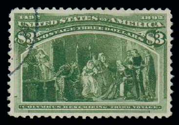 Cost of US Stamp Scott Catalogue # 243 - US$3.00 1893 Columbian Exposition. Matthew Bennett International, Dec 2007, Sale 323, Lot 464