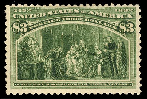 Costs of US Stamps Scott Cat. #243: 1893 US$3.00 Columbian Exposition. Cherrystone Auctions, Apr 2010, Sale 201004, Lot 204