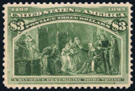 US Stamps Price Scott Catalog # 243: US$3.00 1893 Columbian Exposition. Harmer-Schau Auction Galleries, Jan 2014, Sale 100, Lot 504