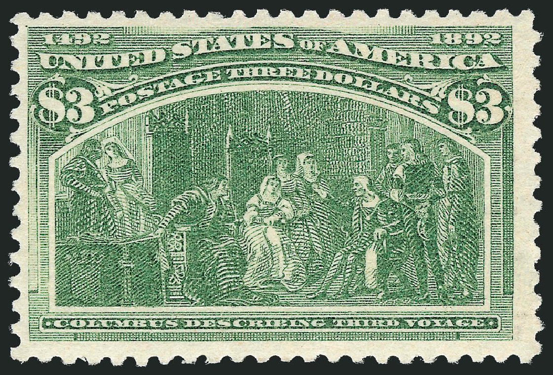 US Stamp Prices Scott Catalogue # 243 - US$3.00 1893 Columbian Exposition. Robert Siegel Auction Galleries, Mar 2011, Sale 1007, Lot 2444