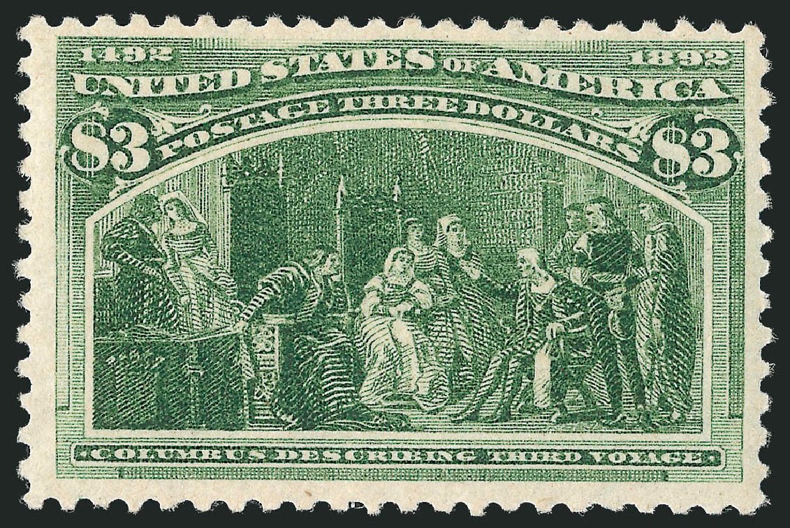 Prices of US Stamps Scott # 243: US$3.00 1893 Columbian Exposition. Robert Siegel Auction Galleries, Oct 2012, Sale 1033, Lot 4134
