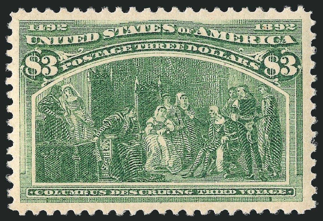 Values of US Stamps Scott Catalog #243: US$3.00 1893 Columbian Exposition. Robert Siegel Auction Galleries, Mar 2013, Sale 1040, Lot 1504