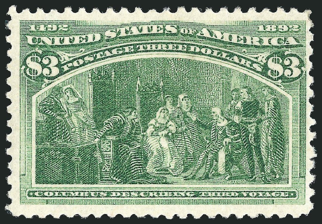 Costs of US Stamp Scott Catalogue # 243: US$3.00 1893 Columbian Exposition. Robert Siegel Auction Galleries, Nov 2013, Sale 1061, Lot 3724