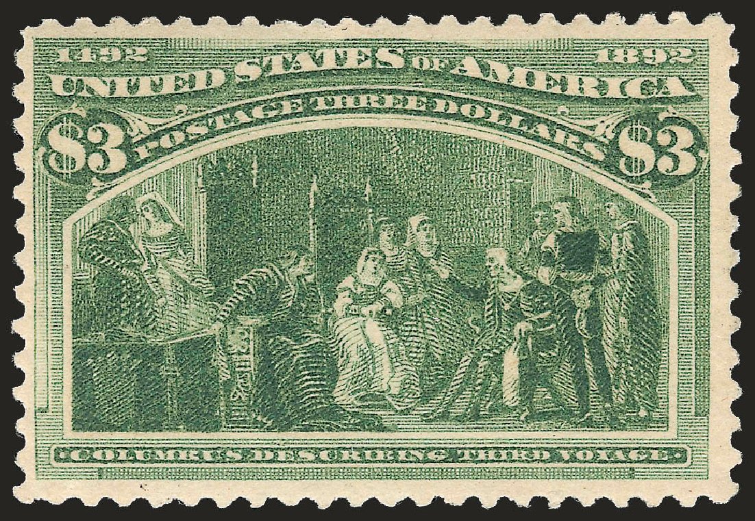 Costs of US Stamps Scott Catalog # 243: US$3.00 1893 Columbian Exposition. Robert Siegel Auction Galleries, Jun 2009, Sale 975, Lot 1544