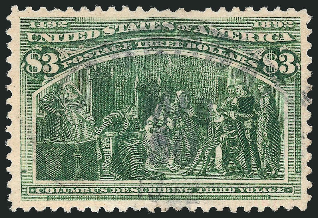 Price of US Stamps Scott 243 - US$3.00 1893 Columbian Exposition. Robert Siegel Auction Galleries, Apr 2010, Sale 984, Lot 604