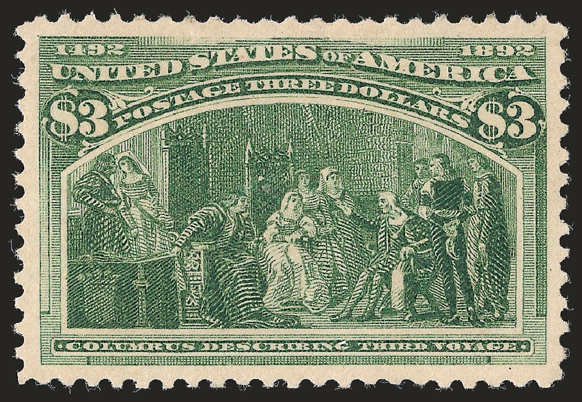 Costs of US Stamps Scott Cat. 243: 1893 US$3.00 Columbian Exposition. Robert Siegel Auction Galleries, Jun 2010, Sale 989, Lot 164