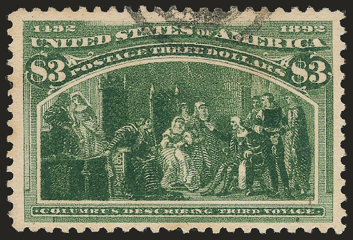 US Stamp Prices Scott #243: US$3.00 1893 Columbian Exposition. Robert Siegel Auction Galleries, Jun 2010, Sale 992, Lot 2334