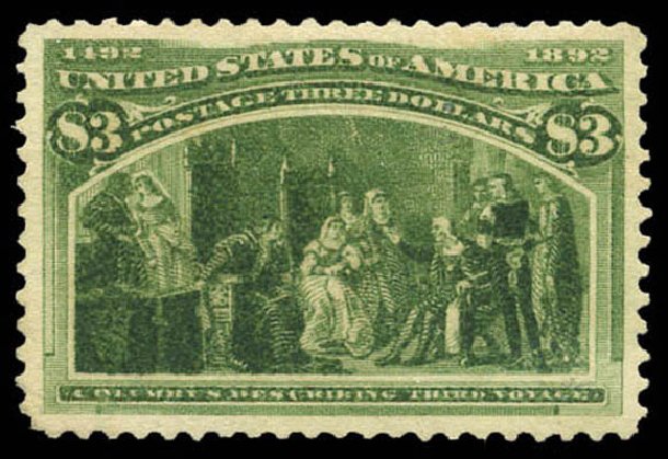 US Stamps Prices Scott Catalogue 243 - US$3.00 1893 Columbian Exposition. Matthew Bennett International, Mar 2011, Sale 337, Lot 2685