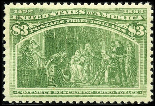 US Stamp Value Scott Catalogue # 243 - 1893 US$3.00 Columbian Exposition. Matthew Bennett International, Sep 2011, Sale 338, Lot 1875