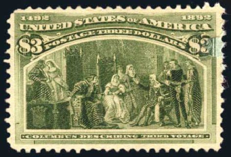 Values of US Stamp Scott #243: US$3.00 1893 Columbian Exposition. Harmer-Schau Auction Galleries, Jul 2010, Sale 86, Lot 445