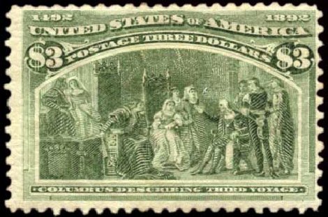 Prices of US Stamps Scott Cat. #243: 1893 US$3.00 Columbian Exposition. Harmer-Schau Auction Galleries, Oct 2010, Sale 87, Lot 215