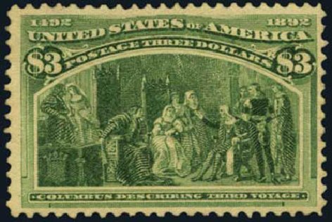US Stamp Prices Scott #243 - 1893 US$3.00 Columbian Exposition. Harmer-Schau Auction Galleries, Oct 2011, Sale 91, Lot 235