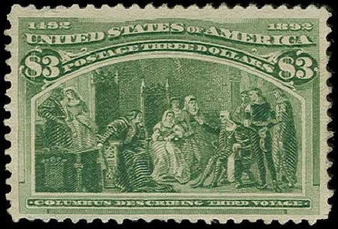 US Stamp Price Scott Catalogue # 243 - US$3.00 1893 Columbian Exposition. H.R. Harmer, Jun 2015, Sale 3007, Lot 3255