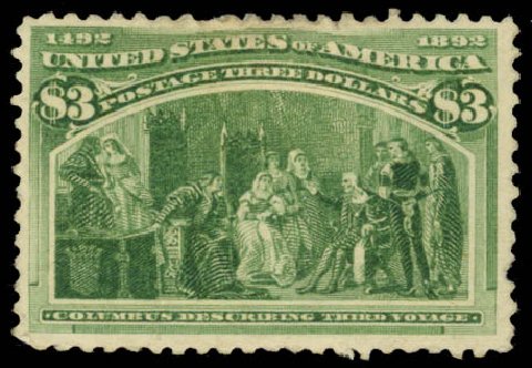 Prices of US Stamps Scott Cat. # 243 - US$3.00 1893 Columbian Exposition. Daniel Kelleher Auctions, Jan 2015, Sale 663, Lot 1485